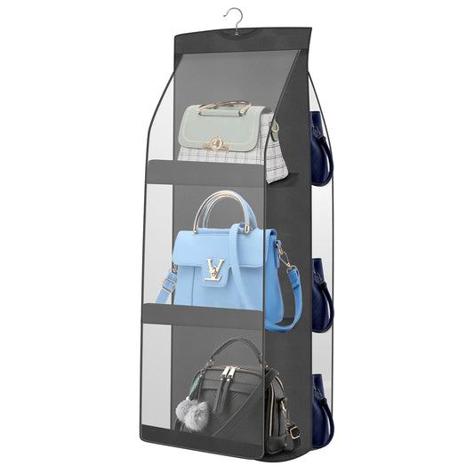 BRXOO 6 Pocket Handbag Organizer with Multiple Pockets (Black)